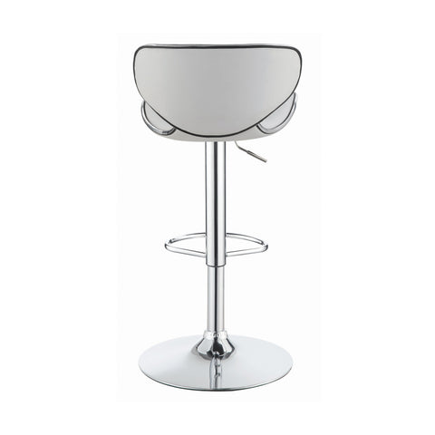 Coaster Edenton Upholstered Adjustable Height Bar Stools White and Chrome (Set of 2) Model 120389