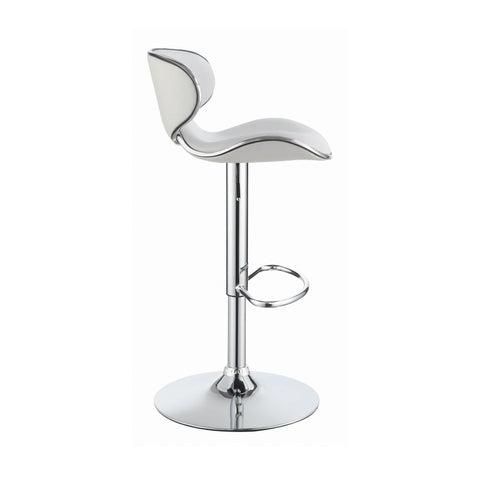 Coaster Edenton Upholstered Adjustable Height Bar Stools White and Chrome (Set of 2) Model 120389