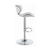 Coaster Edenton Upholstered Adjustable Height Bar Stools White and Chrome (Set of 2) Model 120389