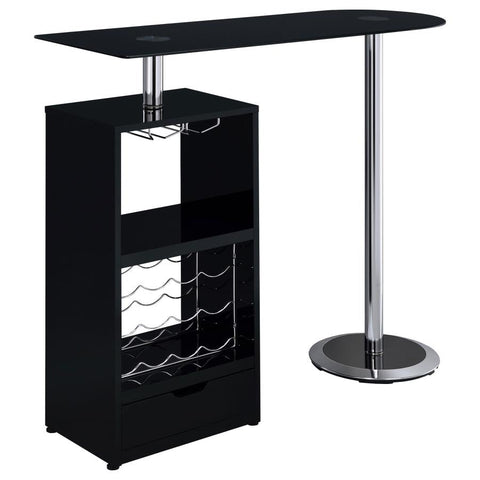 Coaster Koufax 1-drawer Bar Table Glossy Black Model 120451