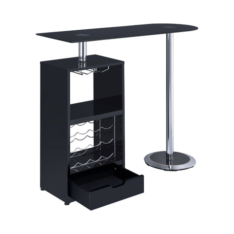 Coaster Koufax 1-drawer Bar Table Glossy Black Model 120451