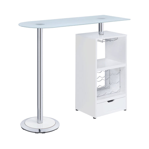 Coaster Koufax 1-drawer Bar Table Glossy White Model 120452