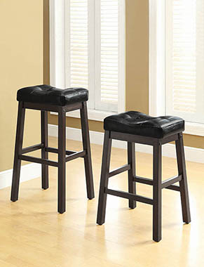 Coaster Donald Upholstered Bar Stools Black and Cappuccino (Set of 2) Model 120520