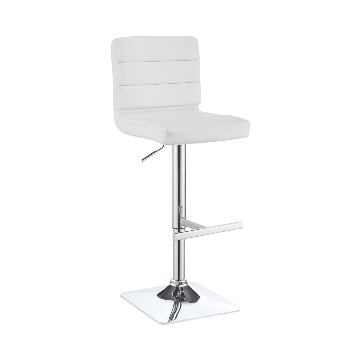 Coaster Bianca Upholstered Adjustable Bar Stools White and Chrome (Set of 2) Model 120694