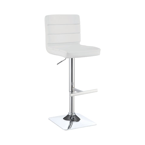 Coaster Bianca Upholstered Adjustable Bar Stools White and Chrome (Set of 2) Model 120694