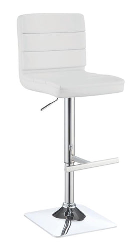 Coaster Bianca Upholstered Adjustable Bar Stools White and Chrome (Set of 2) Model 120694