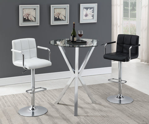 Coaster Palomar Adjustable Height Bar Stool Black and Chrome Model 121095