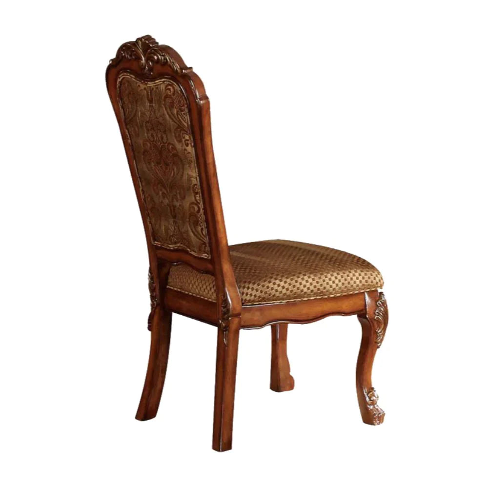 Dresden Fabric & Cherry Oak Side Chair Model 12153 By ACME Furniture