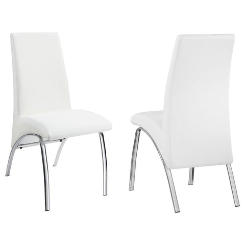 Coaster Bishop Upholstered Side Chairs White and Chrome (Set of 2) Model 121572