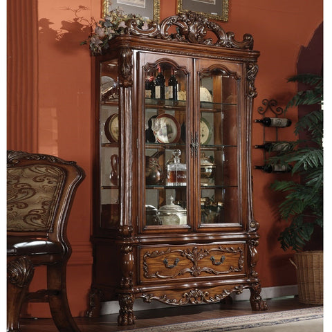 ACME Dresden Cherry Oak Finish Dresden Curio Model 12158