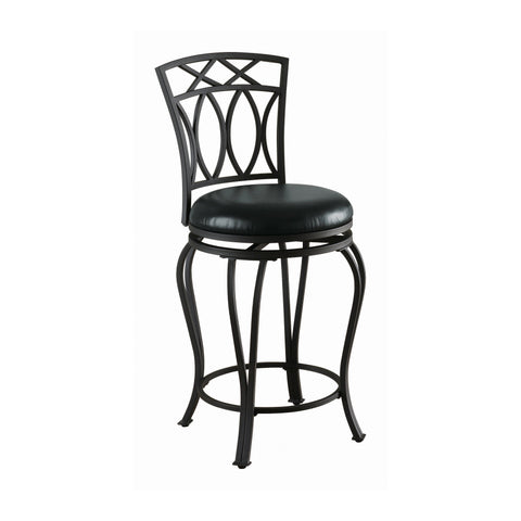 Coaster Adamsville Upholstered Swivel Counter Height Stool Black Model 122059