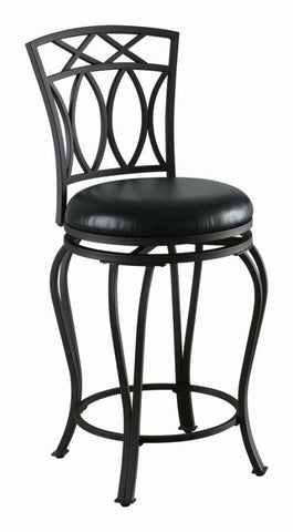 Coaster Adamsville Upholstered Swivel Counter Height Stool Black Model 122059