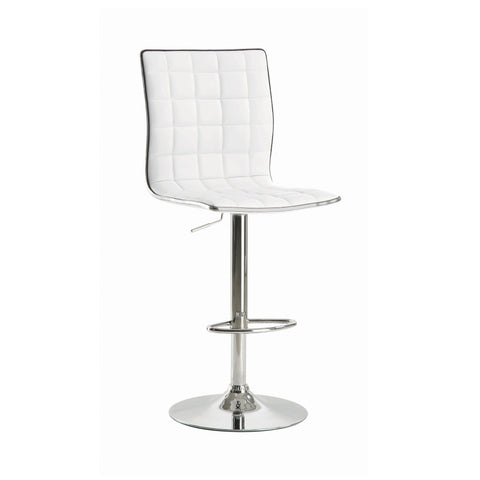 Coaster Ashbury Upholstered Adjustable Bar Stools White and Chrome (Set of 2) Model 122089