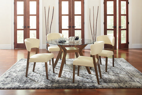 Coaster Paxton Round Glass Top Dining Table Nutmeg Model 122180
