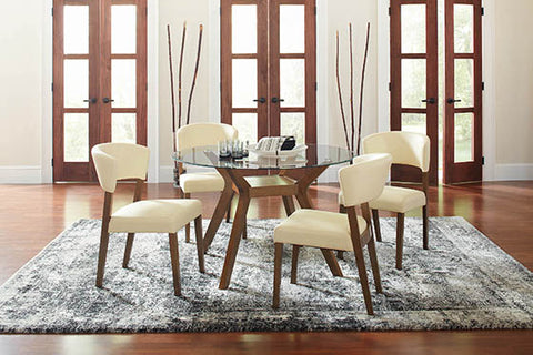 Coaster Paxton Round Glass Top Dining Table Nutmeg Model 122180