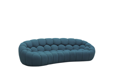 Divani Casa Yolonda Modern Curved Dark Teal Fabric Sofa Model VGEV2126C-SOFA-C-15