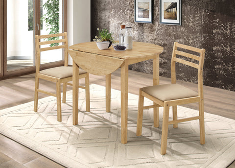 Coaster Bucknell 3-piece Dining Set with Drop Leaf Natural and Tan Model 130006