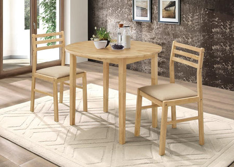 Coaster Bucknell 3-piece Dining Set with Drop Leaf Natural and Tan Model 130006