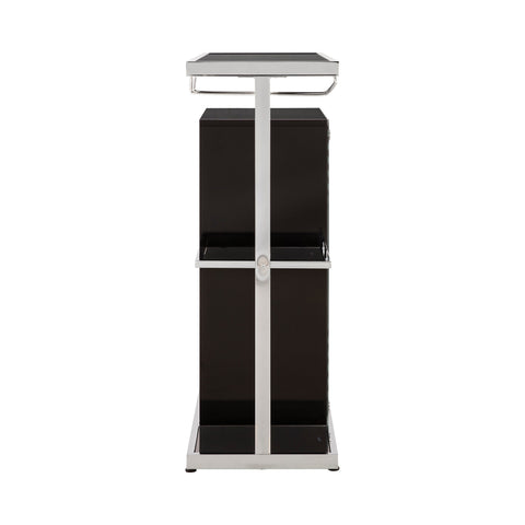 Coaster Zinnia 2-tier Bar Unit Glossy Black and White Model 130076