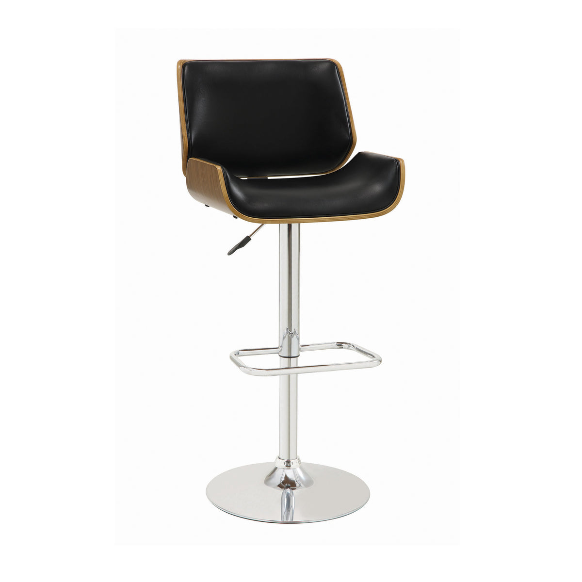 Coaster Folsom Upholstered Adjustable Bar Stool Black and Chrome Model 130502