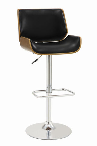 Coaster Folsom Upholstered Adjustable Bar Stool Black and Chrome Model 130502