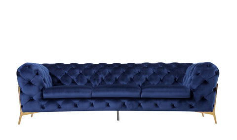 Divani Casa Sheila Modern Dark Blue Fabric Sofa Set Model VGCA1346-BLU