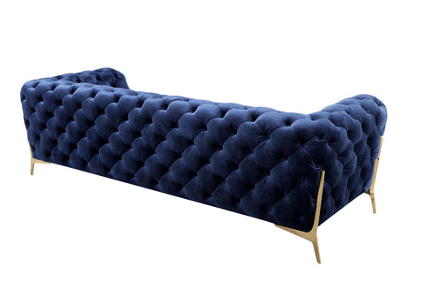 Divani Casa Sheila Modern Dark Blue Fabric Sofa Set Model VGCA1346-BLU