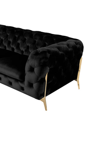 Divani Casa Sheila Modern Black Velvet Sofa Set Model VGCA1346-BLK