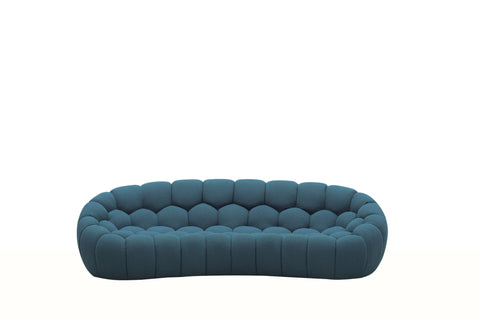 Divani Casa Yolonda Modern Curved Dark Teal Fabric Sofa Set Model VGEV2126C-SET-C-15