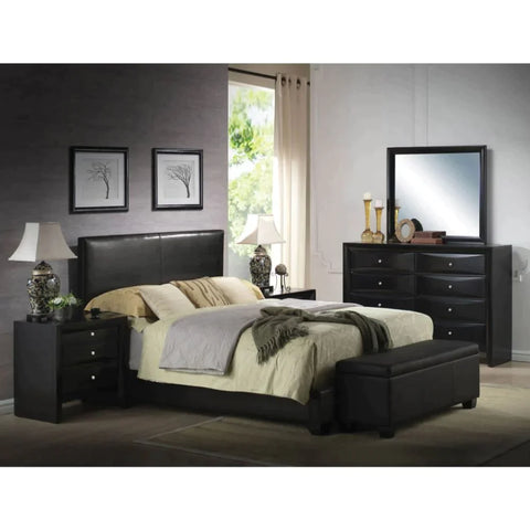 Ireland III Black PU Queen Bed Model 14340Q By ACME Furniture