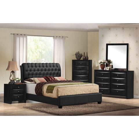 ACME Ireland II Black PU Ireland II Eastern King Bed Model 14347EK
