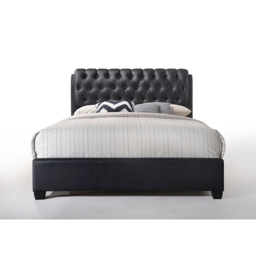 ACME Ireland II Black PU Ireland II Eastern King Bed Model 14347EK
