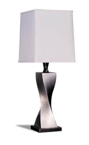 Coaster Keene Square Shade Table Lamps White and Antique Silver (Set of 2) Model 1497