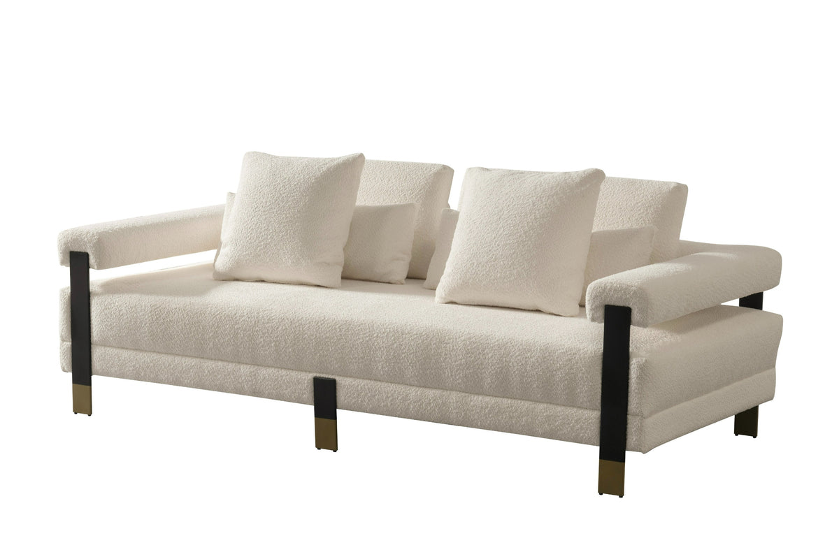 Divani Casa Stratford Modern Off White Fabric 3 Seater Sofa Model VGHM-XF530-3SOFA-IVY