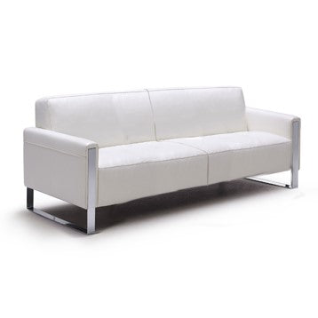 Divani Casa Iris Modern White Leather Loveseat Model VGKK1503-WHT-LOVE