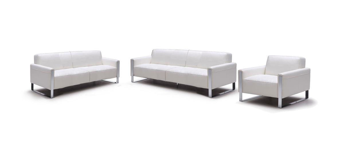 Divani Casa Iris Modern White Leather Loveseat Model VGKK1503-WHT-LOVE