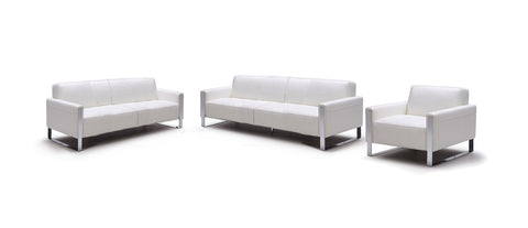 Divani Casa Iris Modern White Leather Loveseat Model VGKK1503-WHT-LOVE