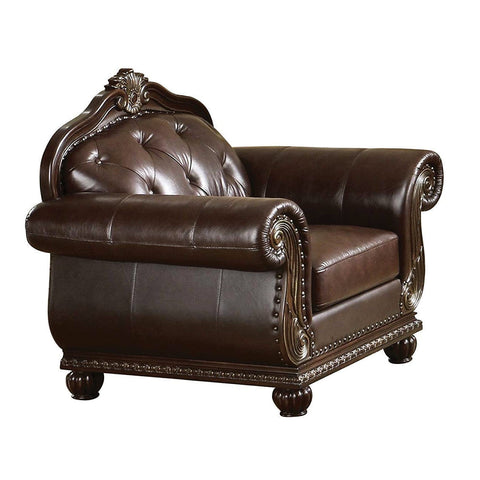 ACME Anondale Espresso Top Grain Leather Match & Cherry Finish Anondale Chair Model 15032