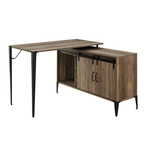 Zakwani Rustic Oak & Black Finish Writing Desk Model OF00002 By ACME Furniture