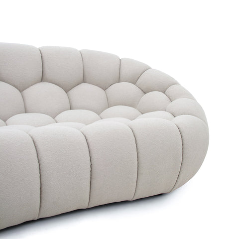 Divani Casa Yolonda Modern Curved Beige Fabric Sofa Model VGEV2126C-SOFA-C-01