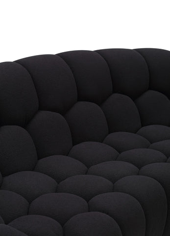 Divani Casa Yolonda Modern Curved Black Fabric Sofa Set Model VGEV-2126C-SET-BLK