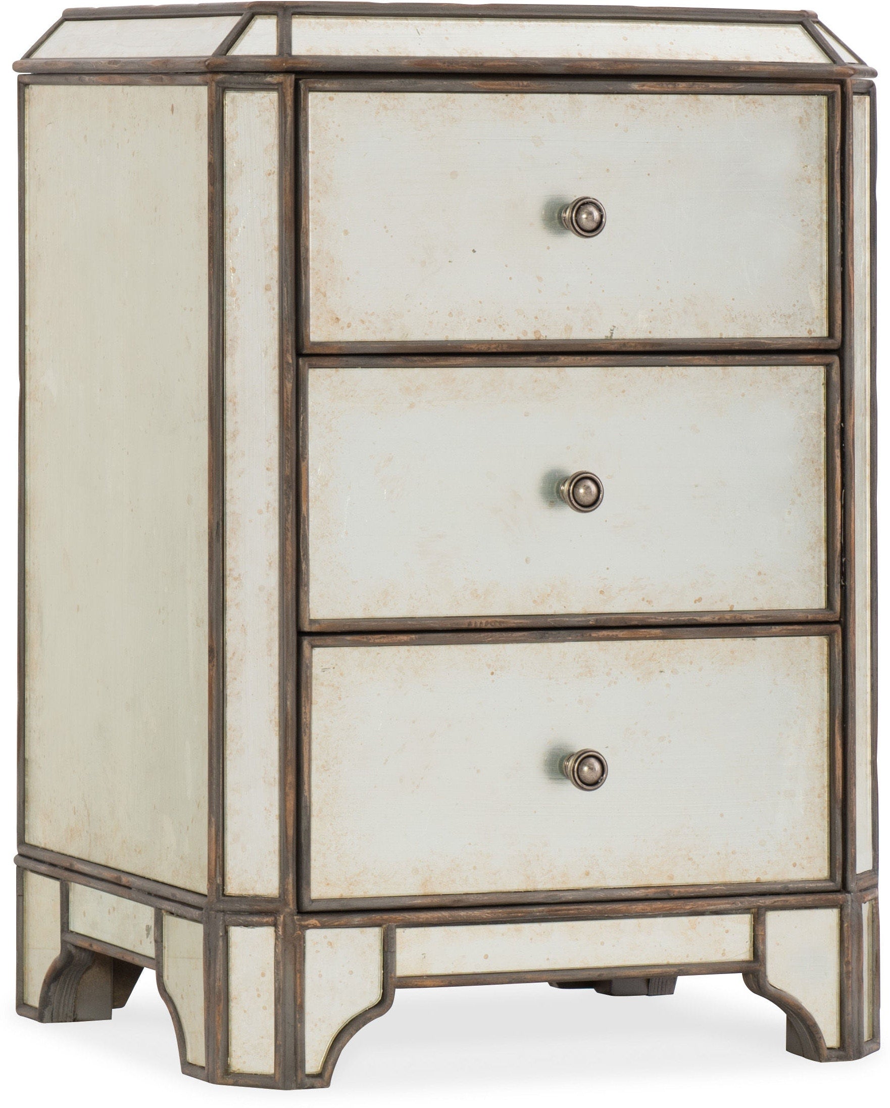 Hooker Furniture Bedroom Arabella Mirrored Three-Drawer Nightstand
