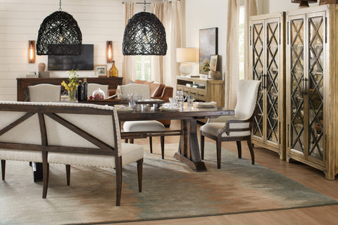 Hooker Furniture Casual Dining Roslyn County Trestle Dining Table w/2 21in leaves
