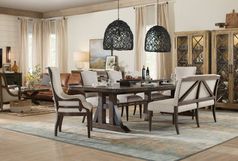 Hooker Furniture Casual Dining Roslyn County Trestle Dining Table w/2 21in leaves