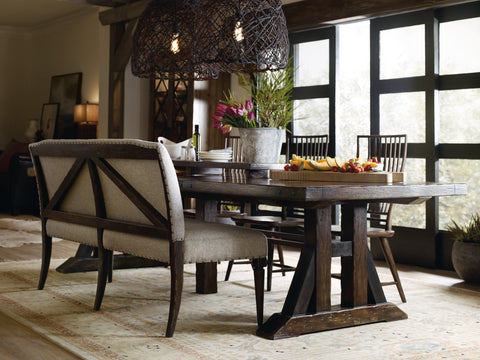 Hooker Furniture Casual Dining Roslyn County Trestle Dining Table w/2 21in leaves
