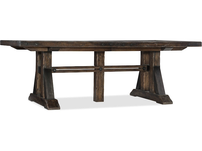 Hooker Furniture Casual Dining Roslyn County Trestle Dining Table w/2 21in leaves