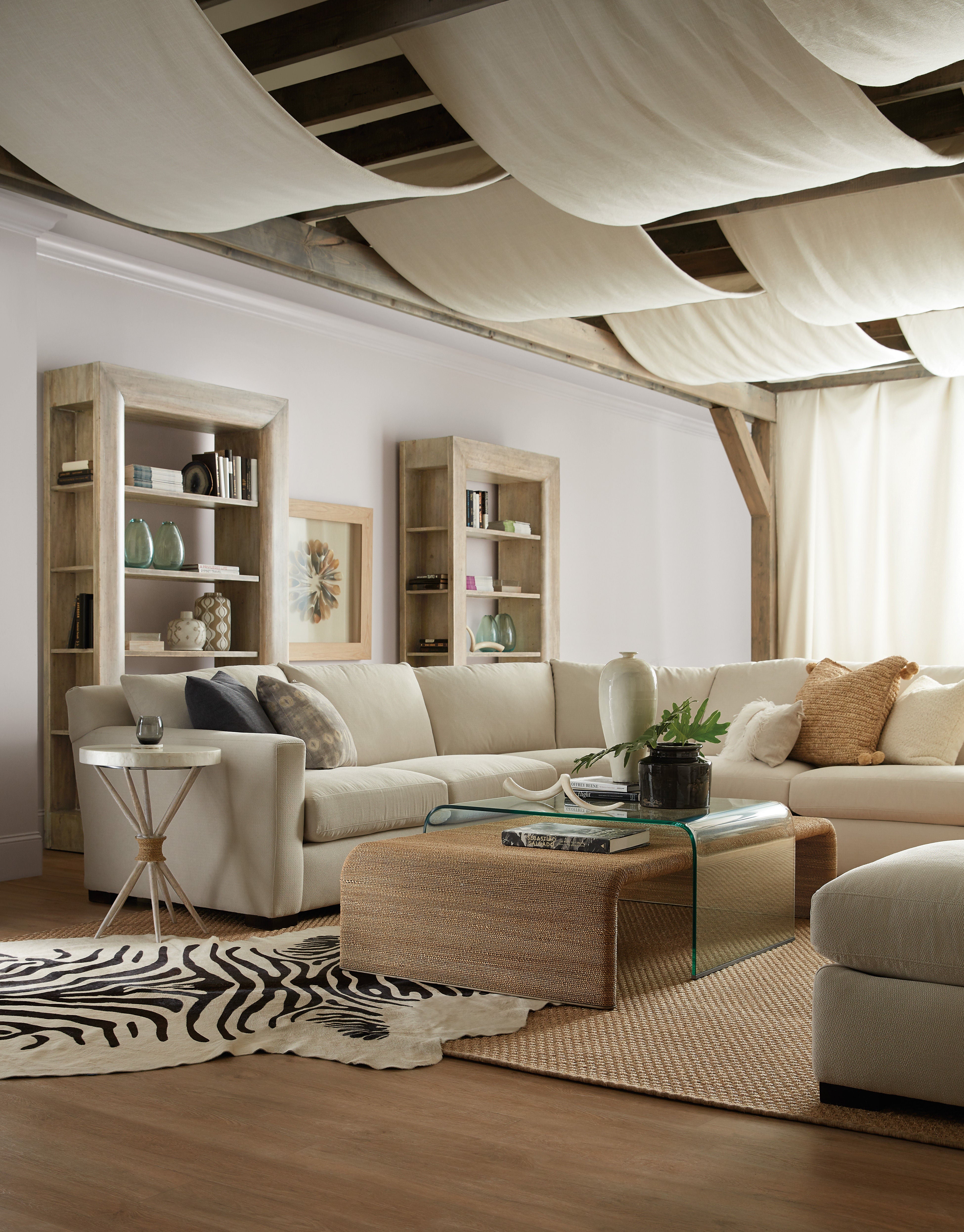 Hooker Furniture Living Room Amani Rope and Glass Cocktail Table