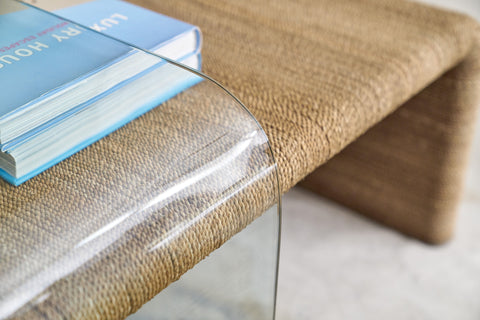 Hooker Furniture Living Room Amani Rope and Glass Cocktail Table