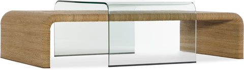 Hooker Furniture Living Room Amani Rope and Glass Cocktail Table
