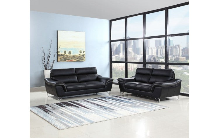168 - Black Sofa LoveModel:  168-BLACK-2PC